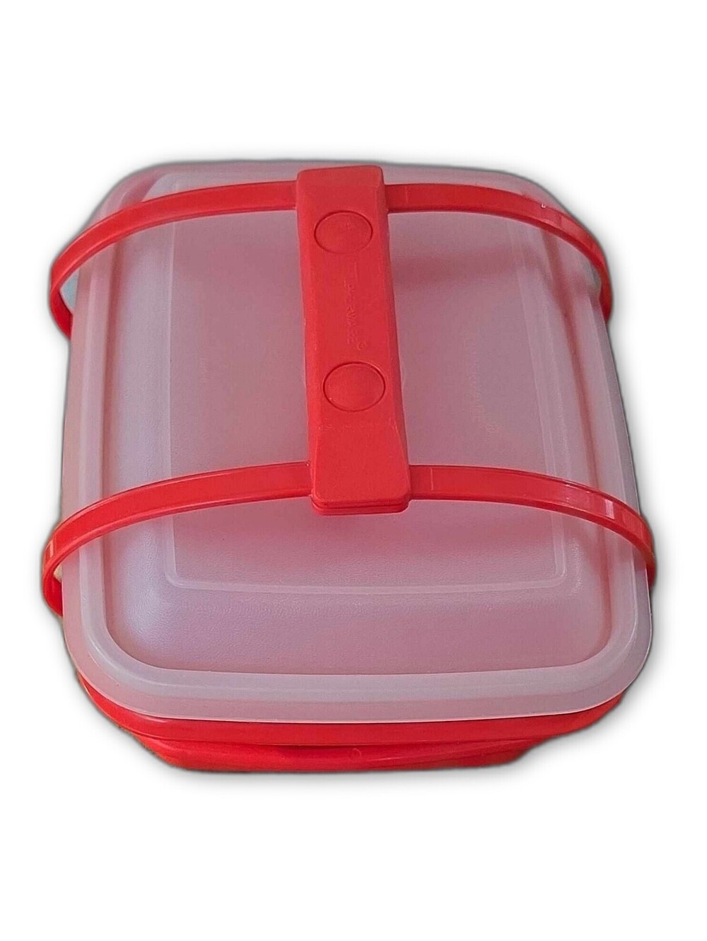 Vintage Tupperware MINI STOW N GO Carry All Storage Container Orange W Handle